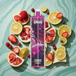 Uwin Shisha Hookah Crystal 20000 Pufuri Amestec de Fructe de Pădure DTL cu Coil Mesh și Baterie Reîncărcabilă 650 mAh