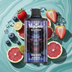 Vapsolo Super 15000 Pufuri Dispozabil Afumături de Coacăză Albastru și Zăpadă